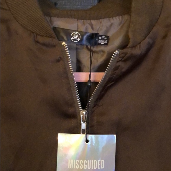 Missguided army green bomber size 4 - Picture 2 of 3